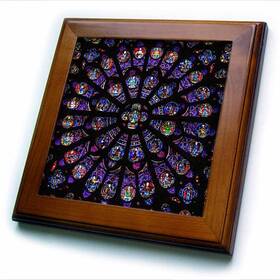 3drose 239228 3d Rose South Window Of Notre Dame Cathedral In Paris Framed Tile 8 Inch X