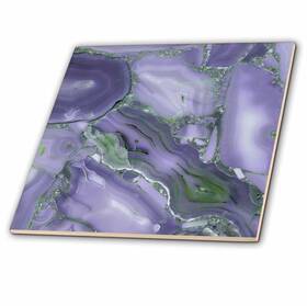 3drose 275129 Luxury Purple Violet Quartz Malachite Agate Geode Ceramic Decorative Tile