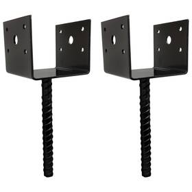 A.a 810132348532 U Shaped 4x4 Deck Post Concrete Anchor Spike Fence Base Black Powder C