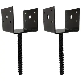 A.a 810132348532 U Shaped 4x4 Deck Post Concrete Anchor Spike Fence Base Black Powder C