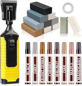 A-heyida 313090432454 Hardwood Floor Repair Kit -11pcs Laminate Vinyl Wax With 8pcs Wood Furnitu