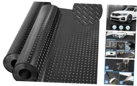 Lap60t0530xjdb Aapee Diamond-plate Rubber Flooring Rolls 21ft 16in Garage Floor Mat 4 7ft Black