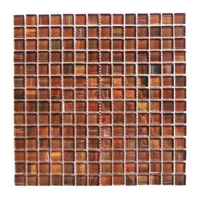Abolos 726084989672 Handicraft Frisco Red 12 Inch X Square Stained Glossy Glass Mosaic Wall An