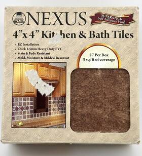 Achim 054006333181 Nexus Peel And Stick Terra 4 Inch X4 Vinyl Wall Tiles 3 Square Feet New