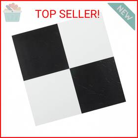 Achim Ftvso10345 Tivoli Self Adhesive Vinyl Floor Tiles 45 - 12 Inch X Black And White Pe