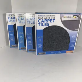 Achim Home Furnishings 054006254981 Nexus Self Adhesive Carpet Floor Tiles Smoke 12 Inch X12 4 Boxes 48