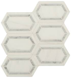 Ackland Akm-s-cafr12x12spp-ca Akm-s-12x12spp-ca 12 Inch X Marble Geometric Floor And - Calabria Frost