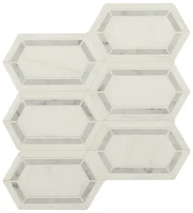 Akm-s-cafr12x12spp-ca Ackland Akm-s-12x12spp-ca 12 Inch X Marble Geometric Floor And - Calabria Frost
