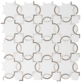 Ackland Akm-s-cawh12x12rop-ca Akm-s-12x12rop-ca 12 Inch X Marble Linked Floor And Wall - White