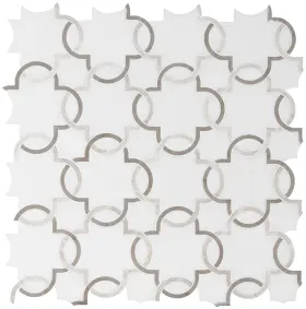 Akm-s-cawh12x12rop-ca Ackland Akm-s-12x12rop-ca 12 Inch X Marble Linked Floor And Wall - White