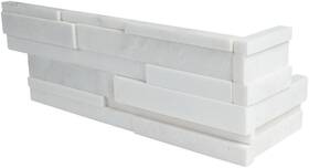 Ackland Akplpmauwh6x18hcr-3d-ca Akplpm6x18hcr-3d-ca 6 Inch X 18 Honed Marble Stacked - Auric White