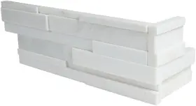Akplpmauwh6x18hcr-3d-ca Ackland Akplpm6x18hcr-3d-ca 6 Inch X 18 Honed Marble Stacked - Auric White