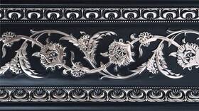 Afd Home 810071640346 6 Pieces Chair Rail 94 Inch Silver Floral On Black