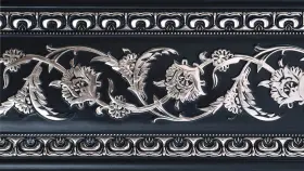Afd Home 810071640346 6 Pieces Chair Rail 94 Inch Silver Floral On Black