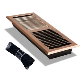 Akicon Inc 761026623818 Stripe Design 4 Inch X12 Floor Register With Trap Net Copper Akicon Inc 761026623818 Stripe Design 4 Inch X12 Floor Register With Trap Net Copper