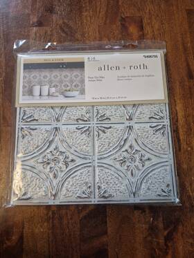 Allen Roth 091212833050 Roth/faux Tin Tiles/antique White/peel And Stick/new