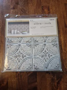 Allen Roth 091212833050 Roth/faux Tin Tiles/antique White/peel And Stick/new