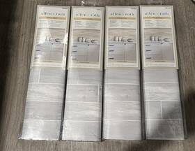 Allen Roth 4351034 4pk And White Stone Wall Peel&stick Self Adhesive Porcelain Backsplash