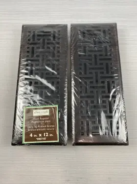 67147 Allen Roth Plated Steel Floor Register Dark Oil Rubbed Bronze Size 4 Inch X 12 2 Pk