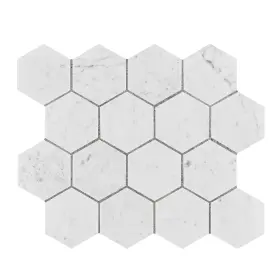 Altair 673324939495 Burgos Marble Mosaic Floor And Wall Tile Carrara White Sample