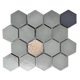Altair 673324939563 Lugo Lava Stone Mosaic Floor And Wall Tile Grey Finish Sample