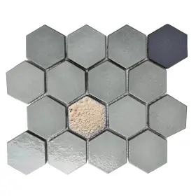 Altair 673324939563 Lugo Lava Stone Mosaic Floor And Wall Tile Grey Finish Sample