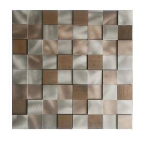 Altair 673324939617 Mijas Peel-and-stick Mosaic Tile Copper Finsih Sample
