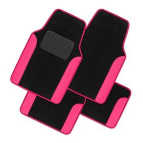 Alxiang A86620-mt-2414-hp 4pc Hot Pink Car Floor Mats Auto Carpet Semi Fits Heavy Duty Heel Pad Mt-2414