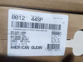 001244sp American Olean 4 Pc Ceramic Wall Tile 1/4 Inch Gloss Almond #12 Square Bright