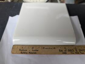American Olean 0025a3602sp 1 Pc New #25 Ice White A3602 Ceramic Tile Mud Bullnose 6 Inch X6