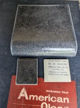0362a44021p American Olean 12 Pcs Black Tile Crystalline Charcoal 4 1/4 Inch #362 Mud Bullnose