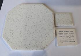 American Olean 0390oct1p 4 Pcs Vintage Tile 1/4 Inch Crystalline Salt And Pepper Octagon #390