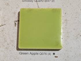American Olean Q076 4 Pcs Green Apple Glossy Bright 1/4 Inch Ceramic Tile