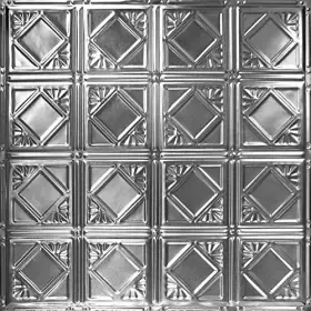 American Tin Ceilings 681565386121 5 Pack 24 Inch X 100% Nail-up Ceiling Tiles Pattern #19 Brushed Satin