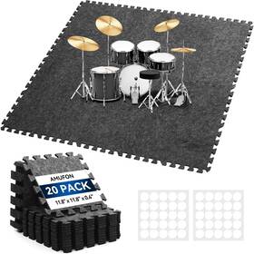 Amufon B0dzj99nrw 20 Pcs Sound Absorbing Interlocking Floor Mats Pads 11 Inch X11 X0.4