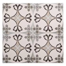 Andova 313108431400 Istanelle Ankara Grey 8 Inch Encaustic Patterned Matte Porcelain Wall And Floor T