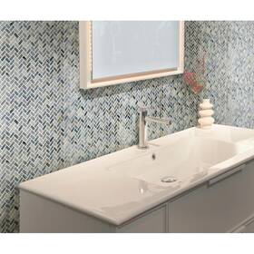 Apollo Tile 840175522897 12 Inch X Majeste Glossy Blue Gray Glass