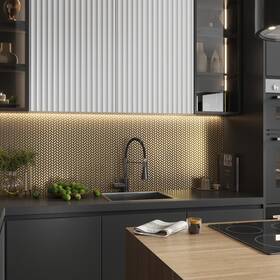 Apollo Tile 840175522934 12 Inch X Majeste Glossy Gold Glass 9.75