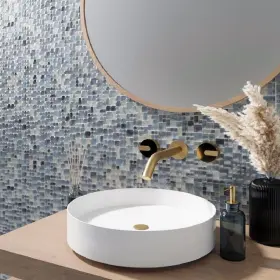 Apollo Tile 840175523108 10 Pack 12.4-in X 12.6-in Blue Mini Versailles
