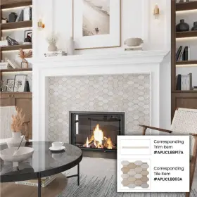 Apollo Tile 840175523252 5 Pack 11-in X 12.2-in Gray-beige Hexagon Beige