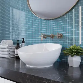 Apollo Tile 840175523757 10 Pack 11.8-in X Turkish Blue Bevelled