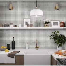 Apollo Tile 840175523832 10 Pack 11.8-in X Mink Gray Bevelled Grey Apollo Tile 840175523832 10 Pack 11.8-in X Mink Gray Bevelled Grey