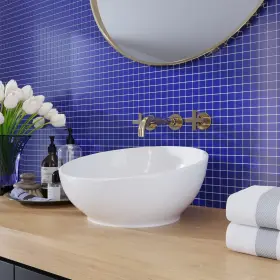 Apollo Tile 840175523887 12 Inch X Colorway Matte Cobalt Blue Glass
