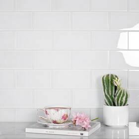 Apollo Tile 840175524068 3 Inch X 6 Colorway Glossy White Glass 5 Sq