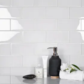 Apollo Tile 840175524181 3 Inch X 6 Colorway Matte White Glass 5 Sq