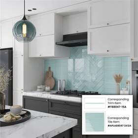 Apollo Tile 840175524297 3 Inch X 12 Colorway Glossy Blizzard Blue Glass