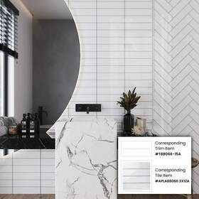 Apollo Tile 840175524303 3 Inch X 12 Colorway Glossy White Glass 5 Sq