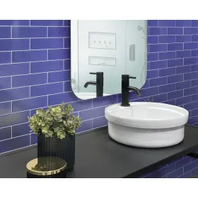 Apollo Tile 840175524389 20 Pack 3-in X 12-in Royal Blue Rectangular Subway Matte Finished