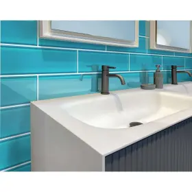 Apollo Tile 840175524525 12 Pack 4-in X 16-in Cerulean Blue Rectangular