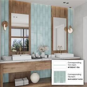 Apollo Tile 840175524532 4 Inch X 16 Colorway Glossy Blizzard Blue Glass